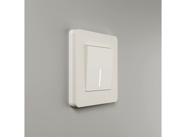 Рамка из поликарбоната на 1 пост Split айвори/белый, soft-touch W0013066