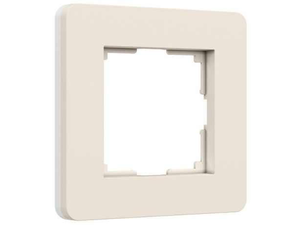 Рамка из поликарбоната на 1 пост Split айвори/белый, soft-touch W0013066