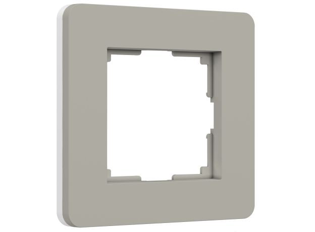 Рамка из поликарбоната на 1 пост Split дымчатый/белый, soft-touch W0013067