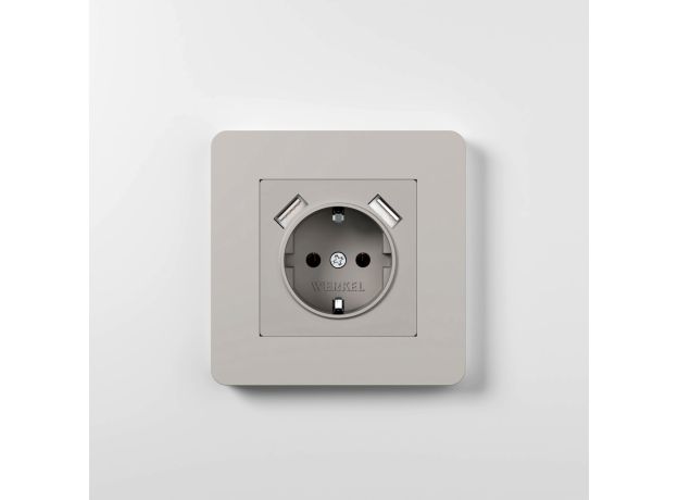 Рамка из поликарбоната на 1 пост Split дымчатый/белый, soft-touch W0013067