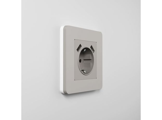 Рамка из поликарбоната на 1 пост Split дымчатый/белый, soft-touch W0013067