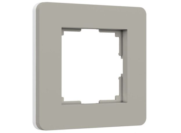 Рамка из поликарбоната на 1 пост Split дымчатый/белый, soft-touch W0013067