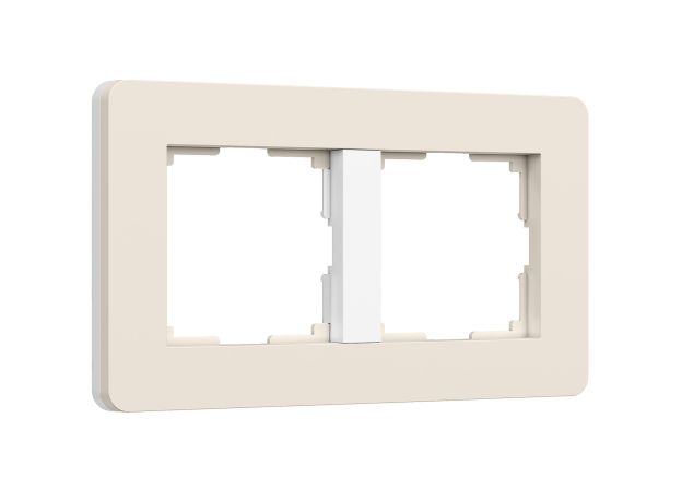 Рамка из поликарбоната на 2 поста Split айвори/белый, soft-touch W0023066