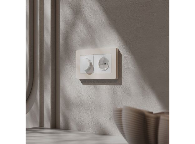 Рамка из поликарбоната на 2 поста Split айвори/белый, soft-touch W0023066