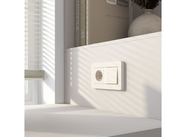 Рамка из поликарбоната на 2 поста Split айвори/белый, soft-touch W0023066