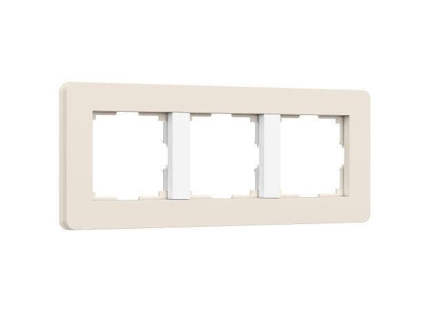 Рамка из поликарбоната на 3 поста Split айвори/белый, soft-touch W0033066