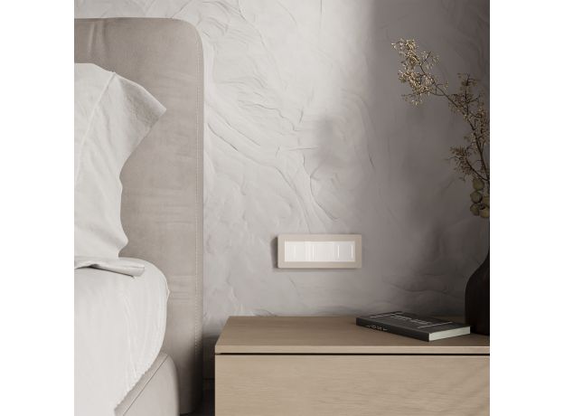 Рамка из поликарбоната на 3 поста Split айвори/белый, soft-touch W0033066