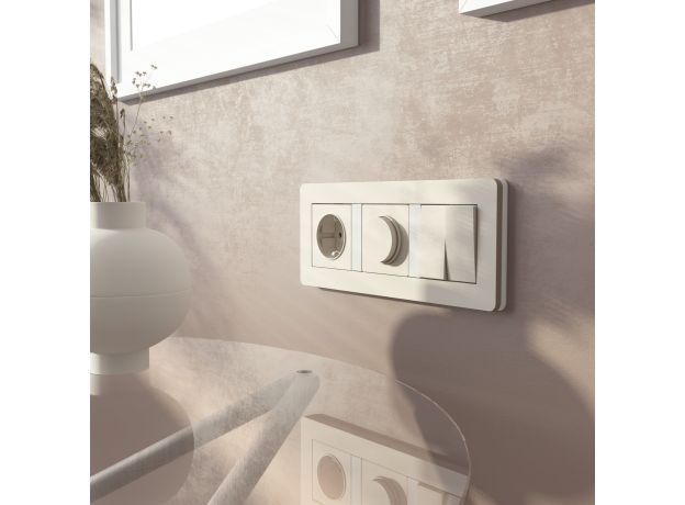 Рамка из поликарбоната на 3 поста Split айвори/белый, soft-touch W0033066