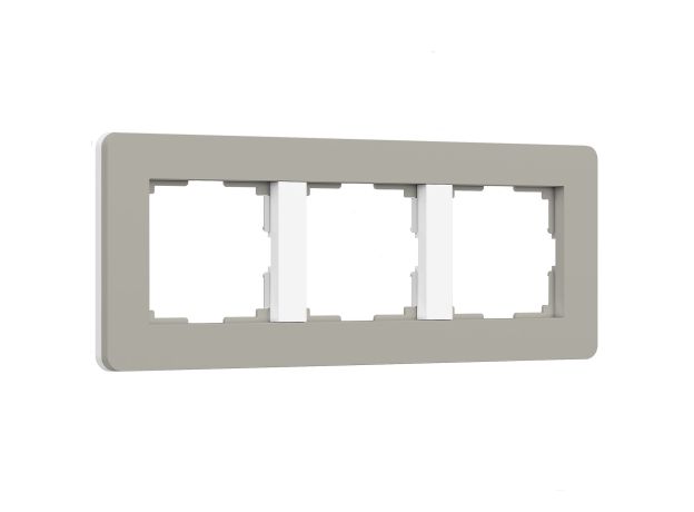 Рамка из поликарбоната на 3 поста Split дымчатый/белый, soft-touch W0033067