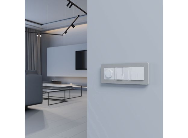 Рамка из поликарбоната на 3 поста Split дымчатый/белый, soft-touch W0033067