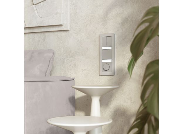 Рамка из поликарбоната на 3 поста Split дымчатый/белый, soft-touch W0033067