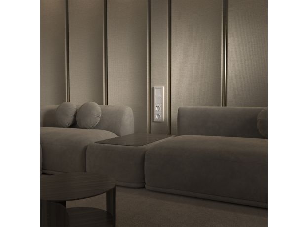 Рамка из поликарбоната на 4 поста Split айвори/белый, soft-touch W0043066