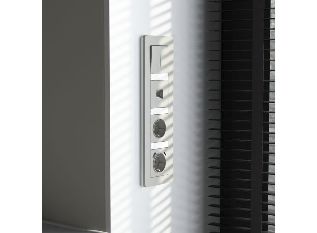 Рамка из поликарбоната на 4 поста Split дымчатый/белый, soft-touch W0043067