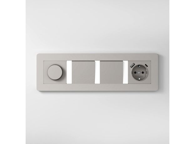 Рамка из поликарбоната на 4 поста Split дымчатый/белый, soft-touch W0043067