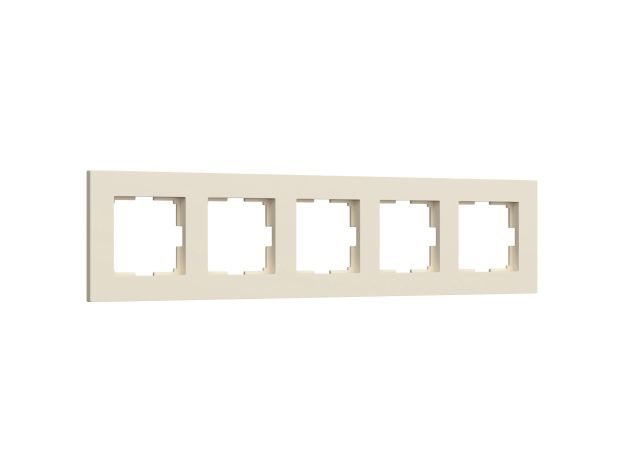 Рамка из поликарбоната на 5 постов Slab айвори софт W0052962