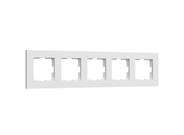 Рамка из поликарбоната на 5 постов Slab белый софт W0052961