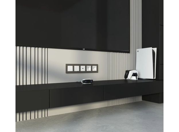 Рамка из поликарбоната на 5 постов Slab бронза софт W0052963