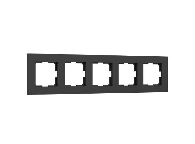 Рамка из поликарбоната на 5 постов Slab черный софт W0052908