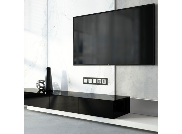 Рамка из поликарбоната на 5 постов Slab черный софт W0052908