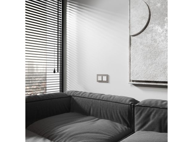 Рамка из стекла на 2 поста Senso дымчатый soft-touch W0023117