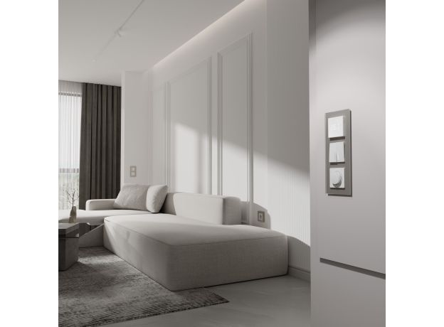 Рамка из стекла на 3 поста Senso дымчатый soft-touch W0033117