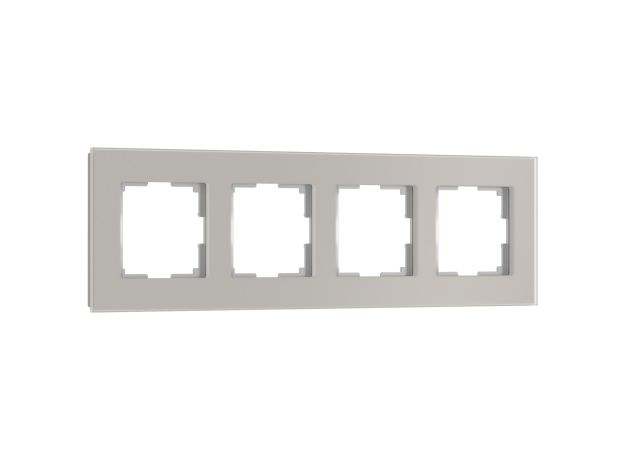 Рамка из стекла на 4 поста Senso дымчатый soft-touch W0043117