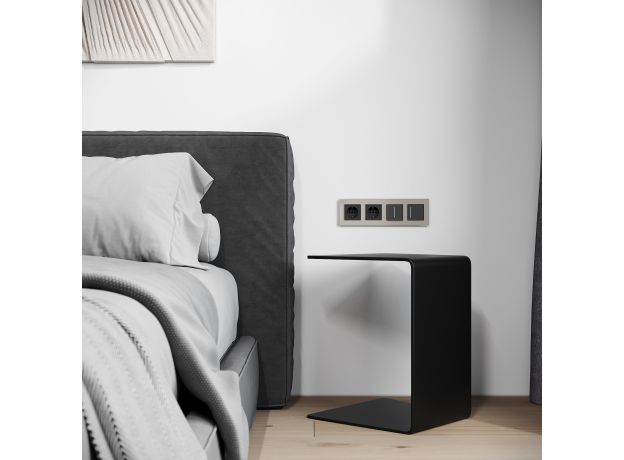 Рамка из стекла на 4 поста Senso дымчатый soft-touch W0043117