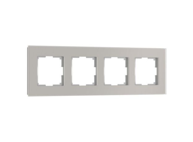 Рамка из стекла на 4 поста Senso дымчатый soft-touch W0043117