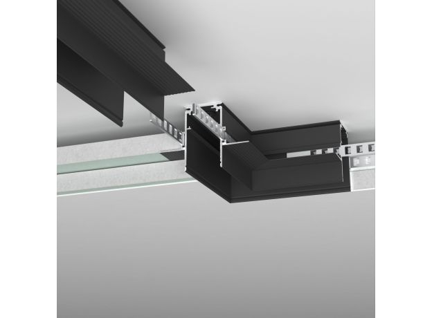 Slim Magnetic Коннектор угловой для встраиваемого шинопровода под ГКЛ 12,5мм (черный) 85212/00 85212/00