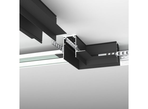 Slim Magnetic Коннектор угловой для встраиваемого шинопровода под ГКЛ 9,5мм (черный) 85214/00 85214/00