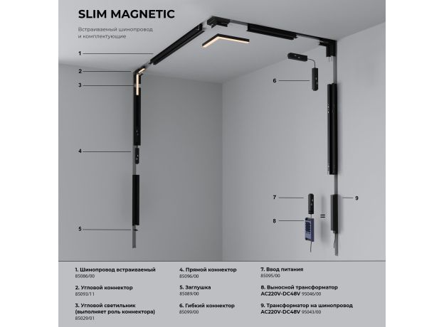 Slim Magnetic SL02 Трековый светильник 12W 3000K (черный) 85005/01 85005/01