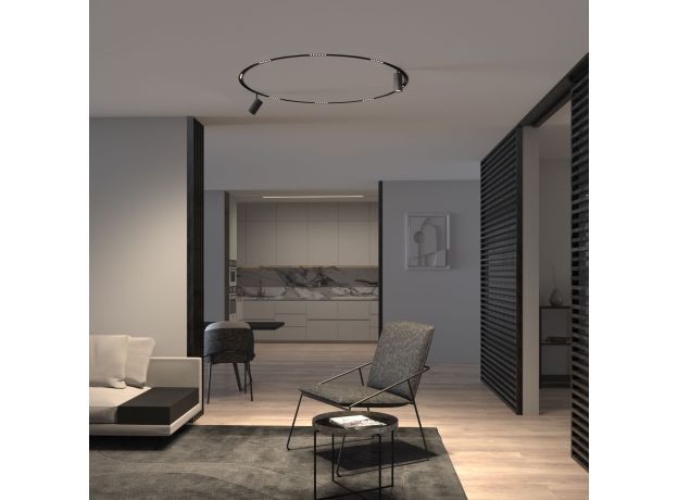 Slim Magnetic Трековый светильник для радиусного шинопровода 20W 4200K Comfi чёрный Ø 1200мм 85190/01