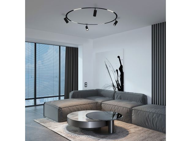 Slim Magnetic Трековый светильник для радиусного шинопровода 20W 4200K Comfi чёрный Ø 800мм 85187/01