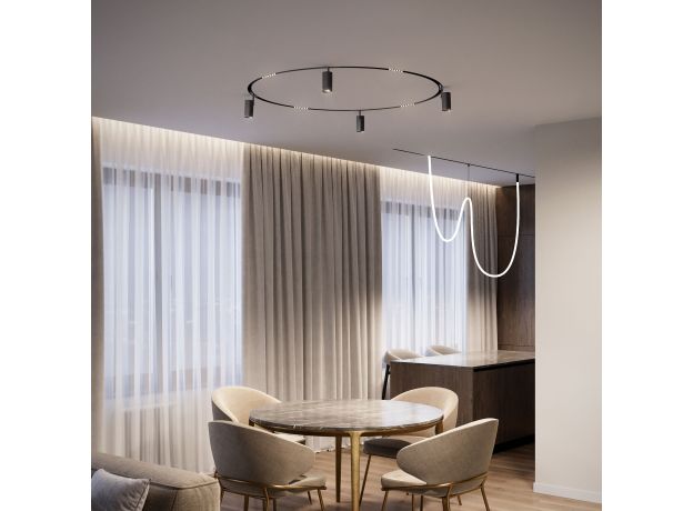 Slim Magnetic Трековый светильник для радиусного шинопровода 6W 4200K Intenso чёрный Ø 1200мм 85185/01