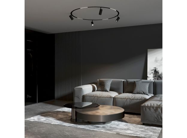 Slim Magnetic Трековый светильник для радиусного шинопровода 8W 4200K Planar чёрный Ø 1200мм 85181/01