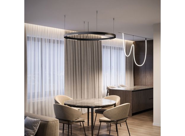 Slim Magnetic Трековый светильник для радиусного шинопровода 8W 4200K Planar чёрный Ø 800мм 85179/01