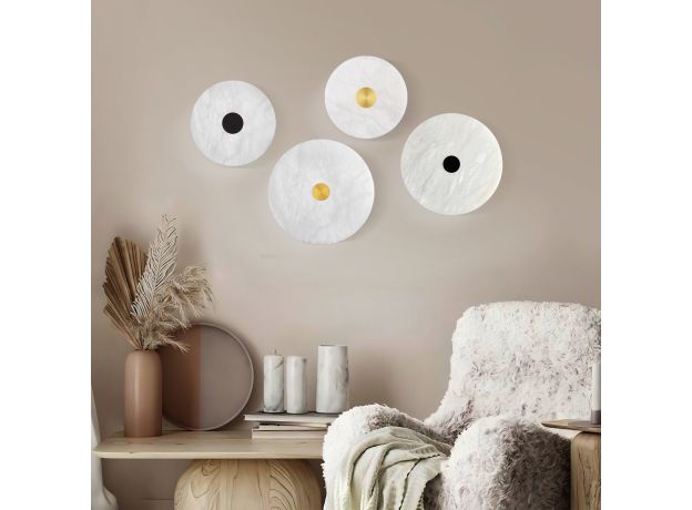 Светодиодный настенный светильник с мраморным рассеивателем 40341 LED латунь