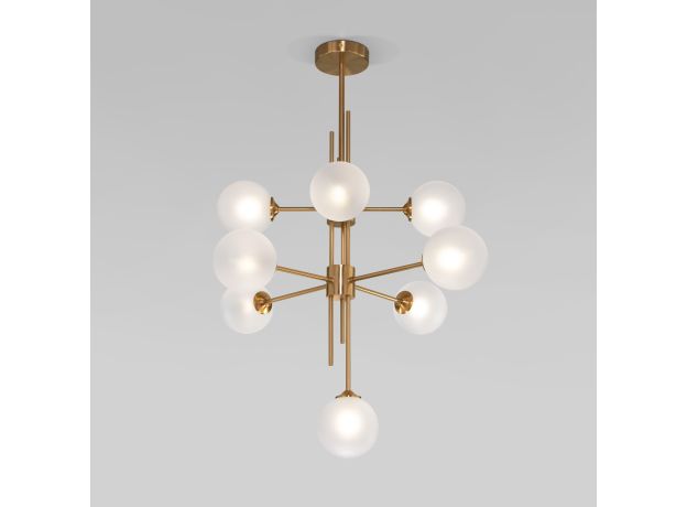 Умный потолочный светильник cо стеклянными плафонами 50383 латунь