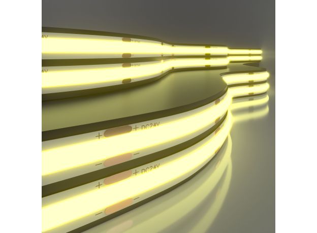 Лента светодиодная 480Led 14W IP20 3300K теплый белый, 5м COB 24V 480Led 14W IP20