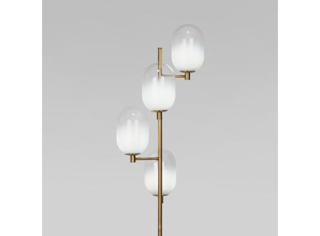 Напольный светильник со стеклянными плафонами 01161/4 латунь