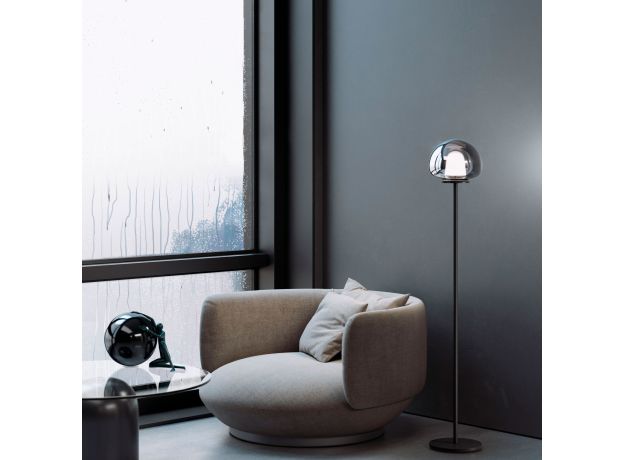 Напольный светодиодный светильник со стеклянным плафоном 90327/1 черный