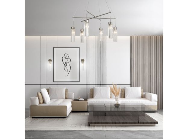 Настенный светильник со стеклянным плафоном 60163/1 никель