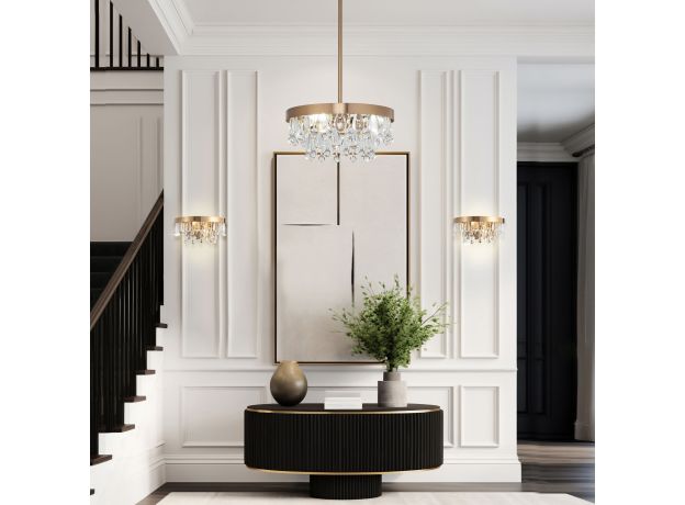 Настенный светильник с хрусталем 60165/2 латунь