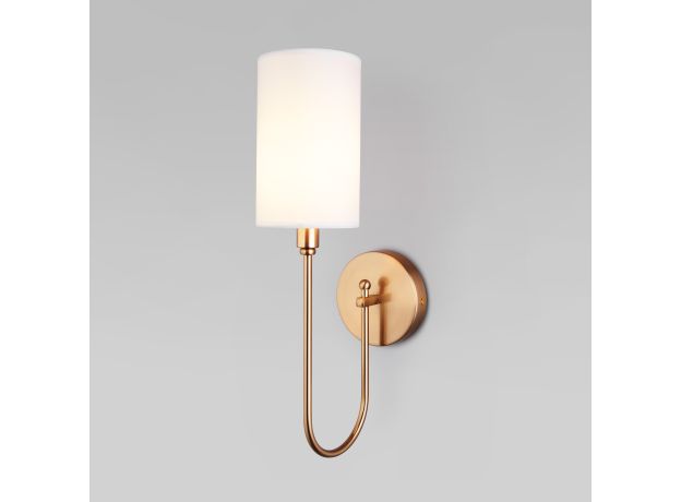 Настенный светильник с тканевым абажуром 60164/1 латунь