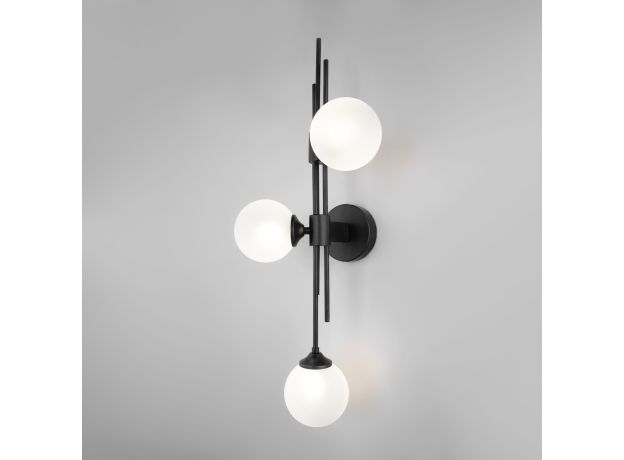 Настенный светильник со стеклянными плафонами 50383/3 черный