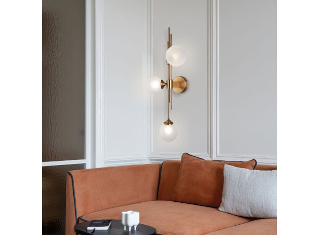 Настенный светильник со стеклянными плафонами 50383/3 латунь