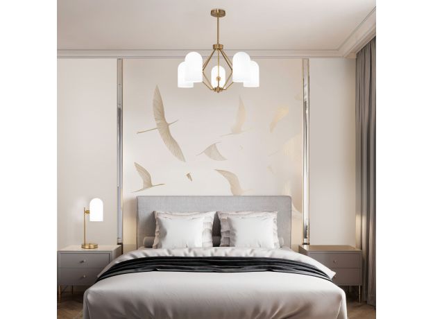 Настольный светильник со стеклянным плафоном 01164/1 латунь