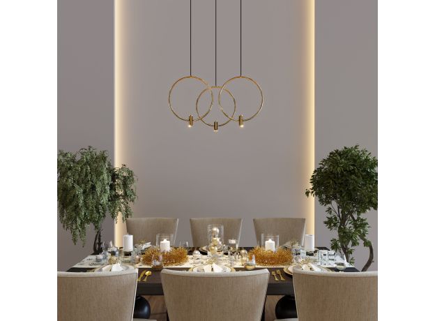 Подвесной светильник 50257/3 LED черный/ латунь