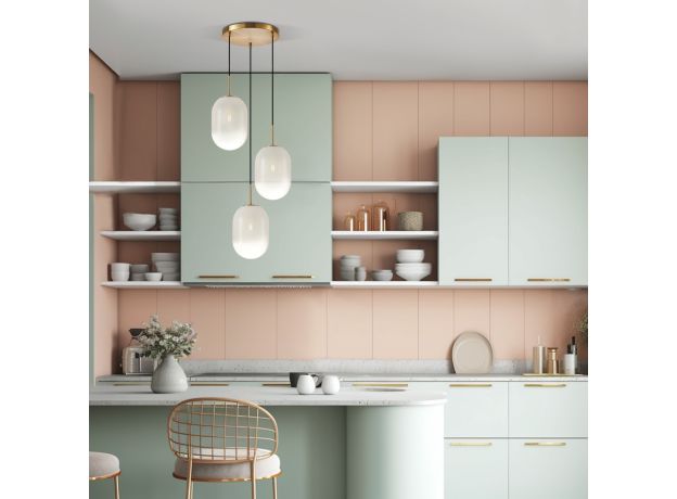 Подвесной светильник со стеклянными плафонами 60161/3 латунь