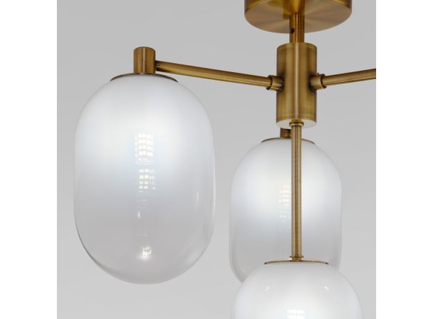 Потолочный светильник со стеклянными плафонами 60161/4 латунь